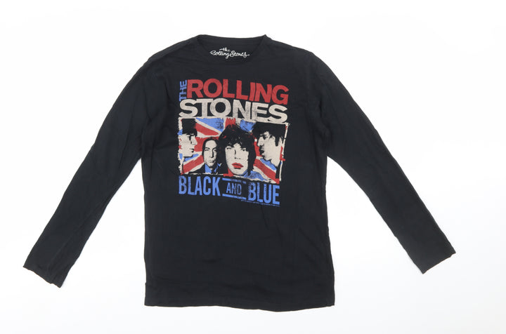 The Rolling Stones Boys Black Long Sleeve Graphic T-Shirt 13-14 Years 164cm