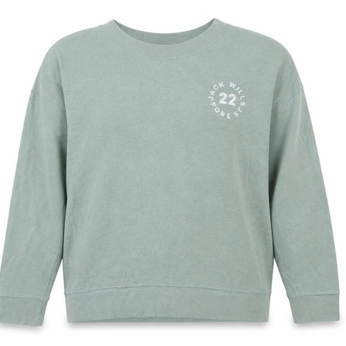Jack Wills Womens Green Crew Neck Cotton Blend Sweatshirt UK 10