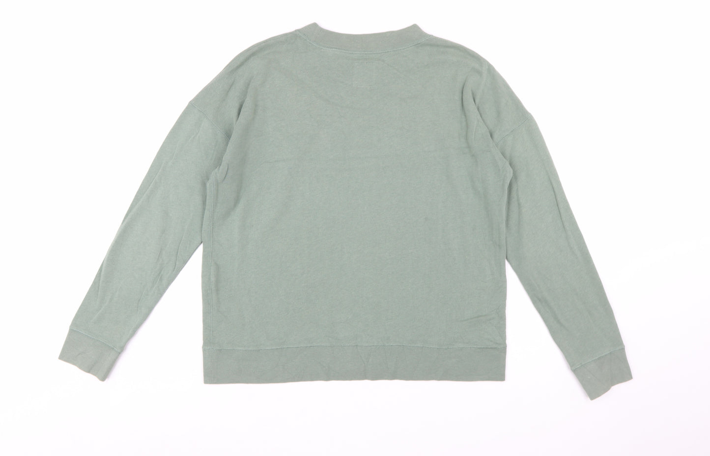 Jack Wills Womens Green Crew Neck Cotton Blend Sweatshirt UK 10