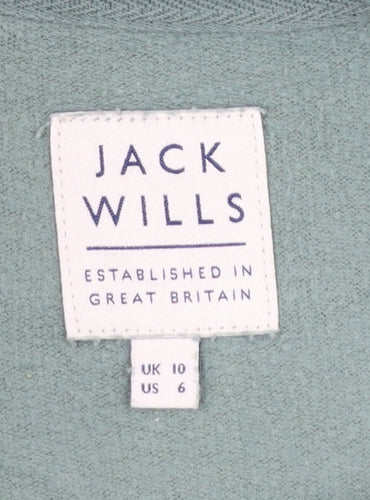 Jack Wills Womens Green Crew Neck Cotton Blend Sweatshirt UK 10