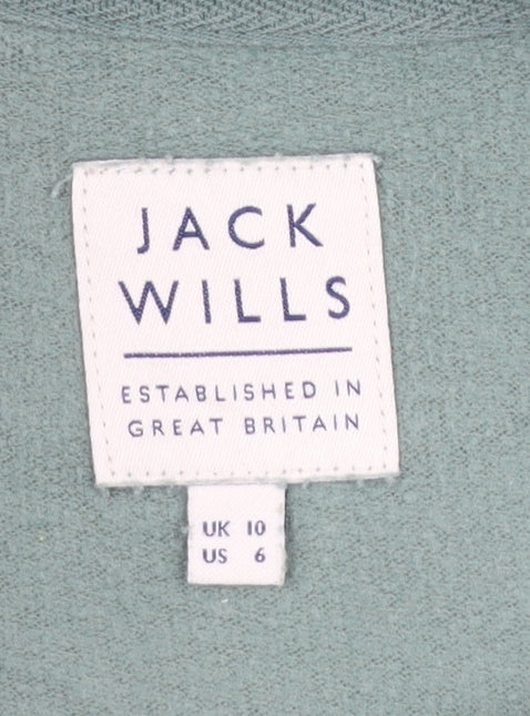 Jack Wills Womens Green Crew Neck Cotton Blend Sweatshirt UK 10