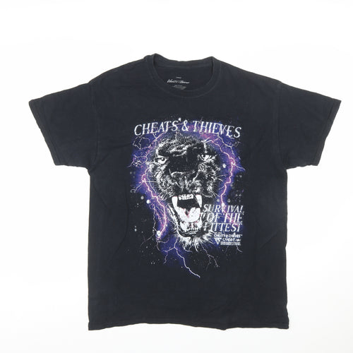 Cheats & Thieves Men's Black Large Graphic Panther T-Shirt