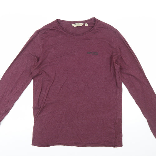 Regatta Men's Purple Long Sleeve Cotton Blend Crew Neck T-Shirt M