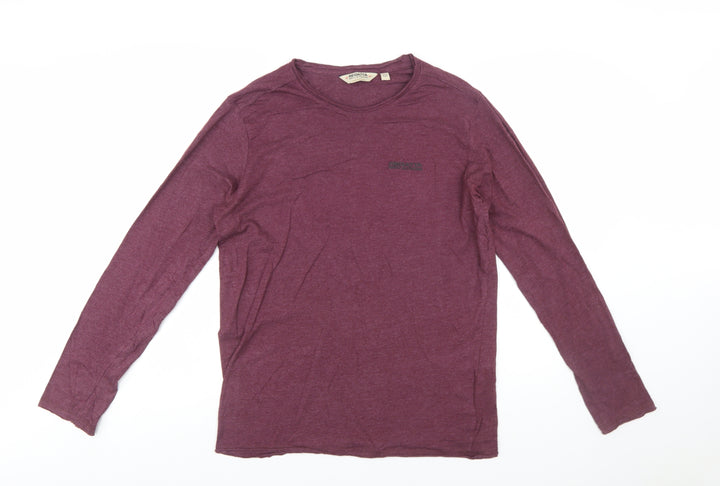 Regatta Men's Purple Long Sleeve Cotton Blend Crew Neck T-Shirt M