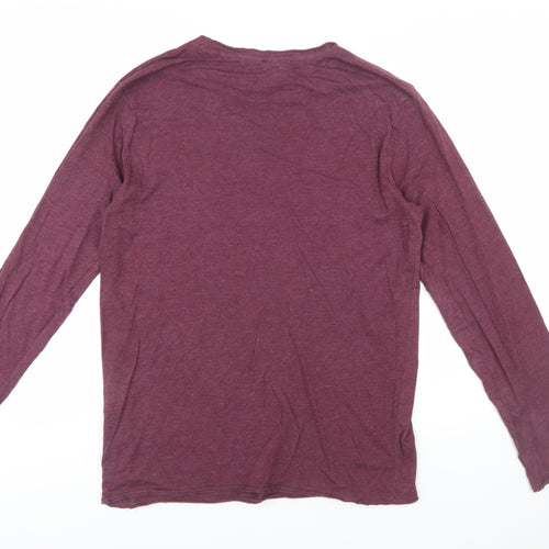 Regatta Men's Purple Long Sleeve Cotton Blend Crew Neck T-Shirt M