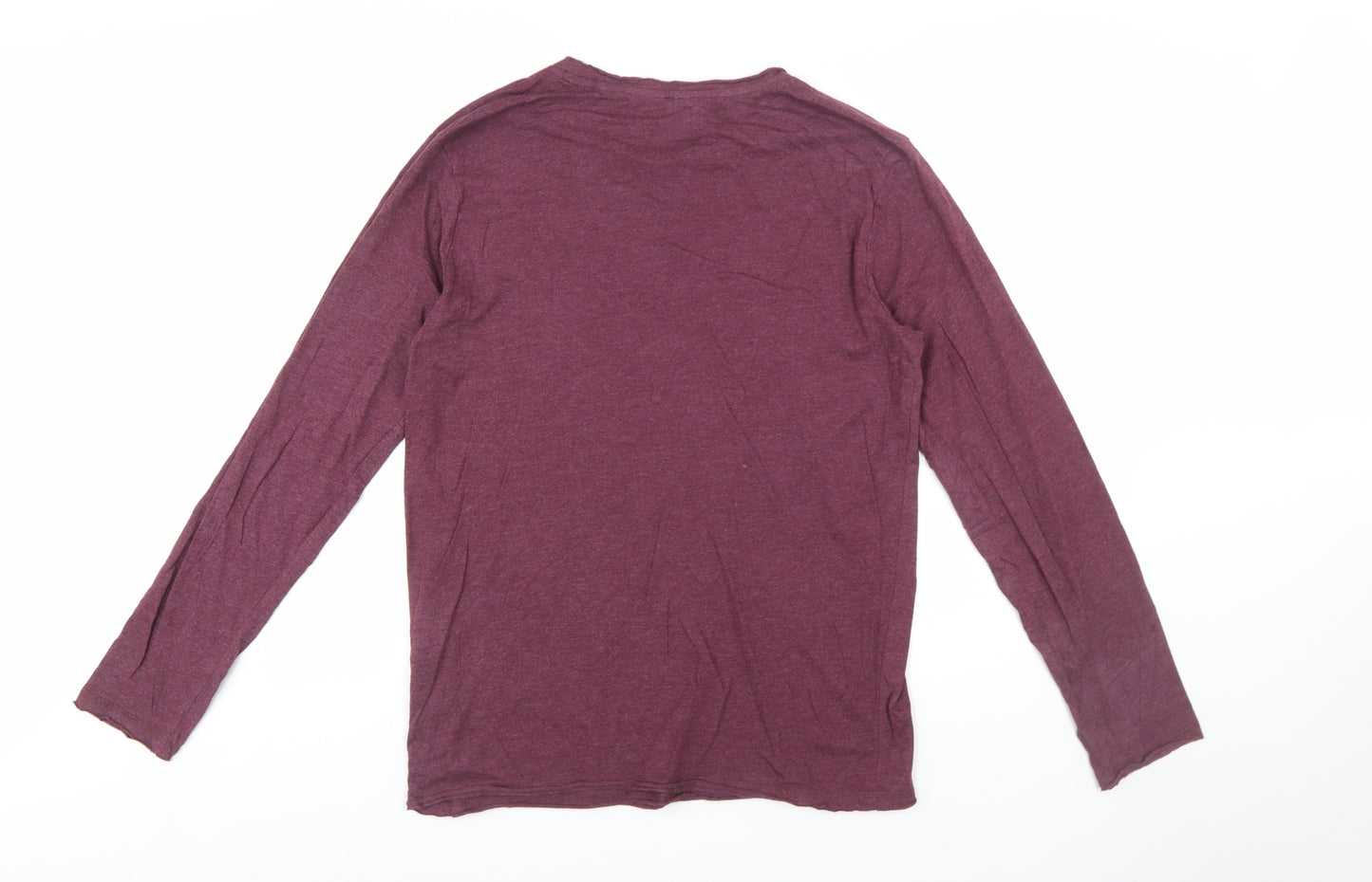 Regatta Men's Purple Long Sleeve Cotton Blend Crew Neck T-Shirt M