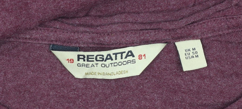 Regatta Men's Purple Long Sleeve Cotton Blend Crew Neck T-Shirt M