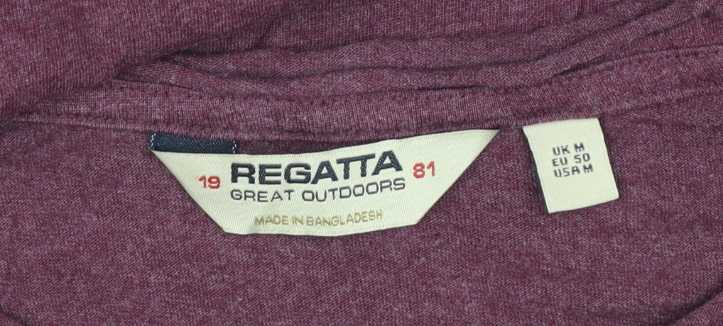 Regatta Men's Purple Long Sleeve Cotton Blend Crew Neck T-Shirt M