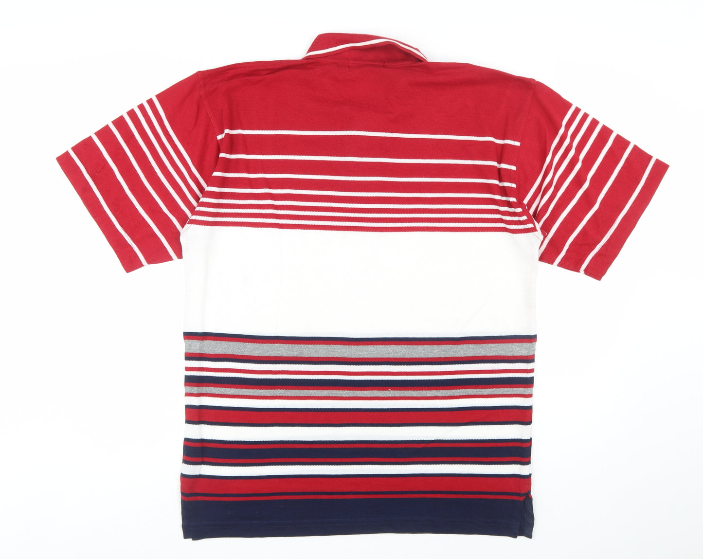 Felicia Men's Multicoloured Striped Cotton Polo Shirt Size L