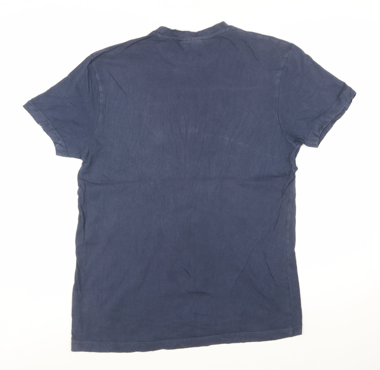Weird Fish Men's Blue Graphic Print Cotton T-Shirt Size M