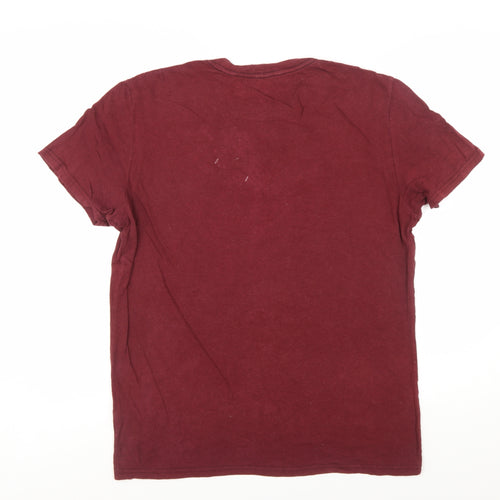 American Eagle Outfitters Men's Maroon Athletic Fit Graphic T-Shirt Size M