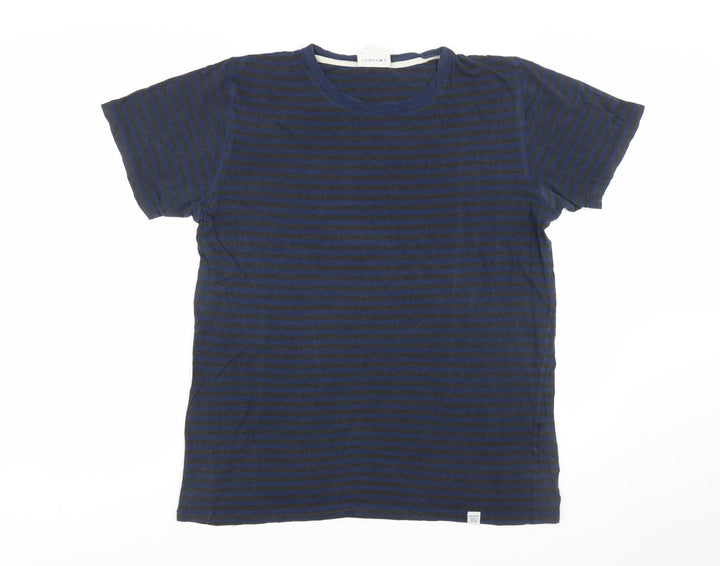 Norse Projects Men's Blue Striped Cotton Crew Neck T-Shirt XL