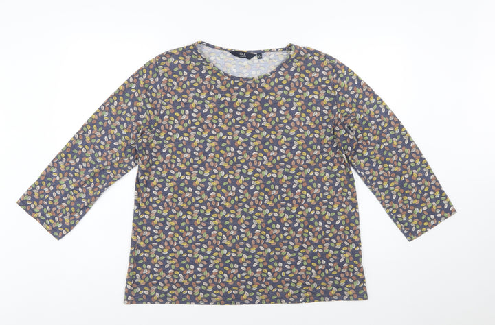 Isle Collection Women's Multicoloured Floral 3/4 Sleeve Top L