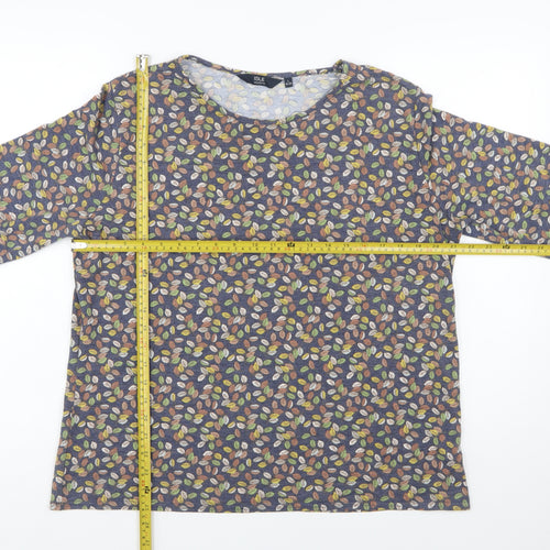 Isle Collection Women's Multicoloured Floral 3/4 Sleeve Top L