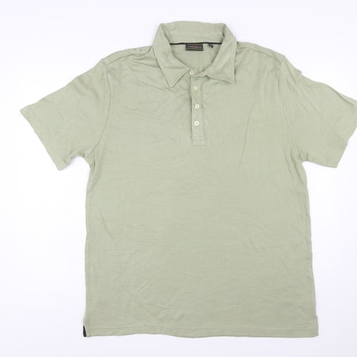 Joseph Abboud Men's Green Cotton Short Sleeve Polo Shirt Size L
