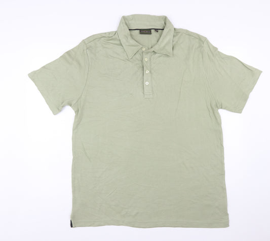 Joseph Abboud Men's Green Cotton Short Sleeve Polo Shirt Size L