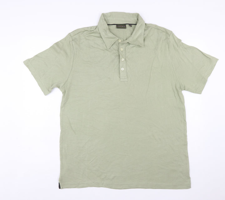 Joseph Abboud Men's Green Cotton Short Sleeve Polo Shirt Size L