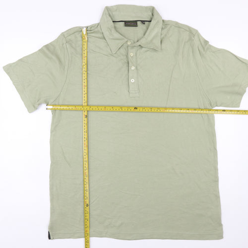Joseph Abboud Men's Green Cotton Short Sleeve Polo Shirt Size L