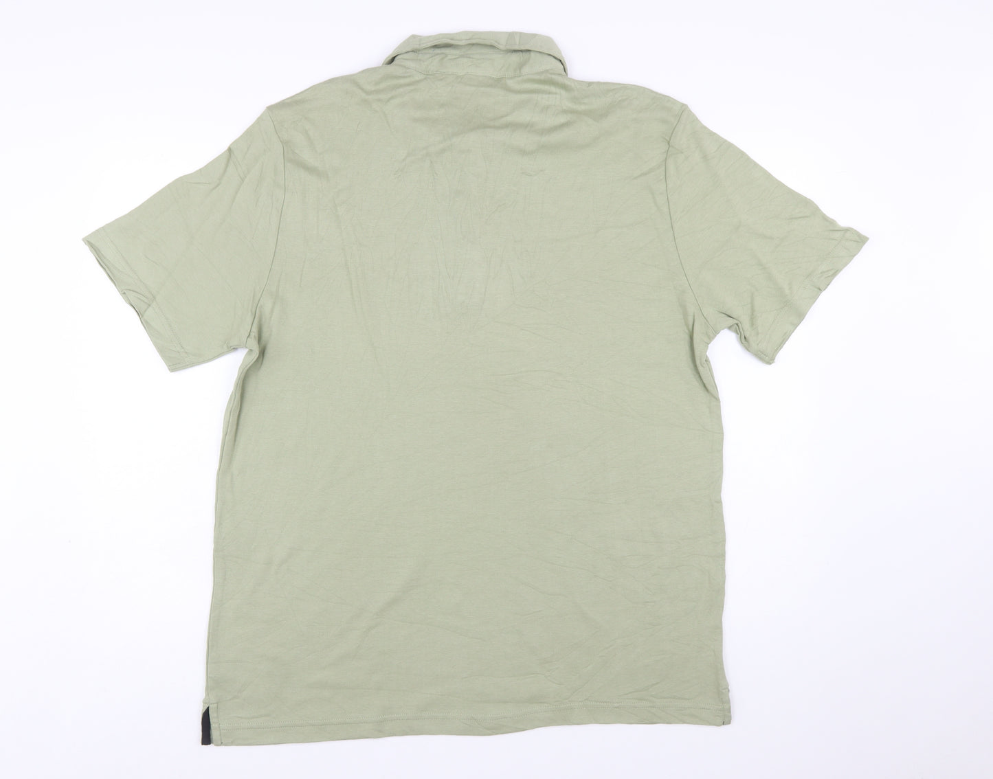 Joseph Abboud Men's Green Cotton Short Sleeve Polo Shirt Size L