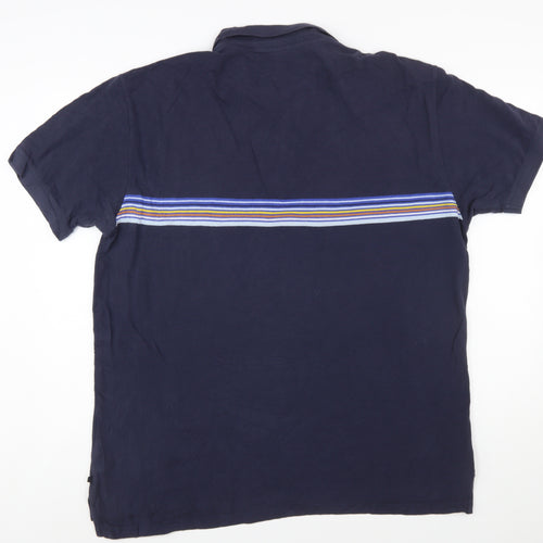 GAP Men's Navy XL Striped Cotton Polo Shirt Classic Fit