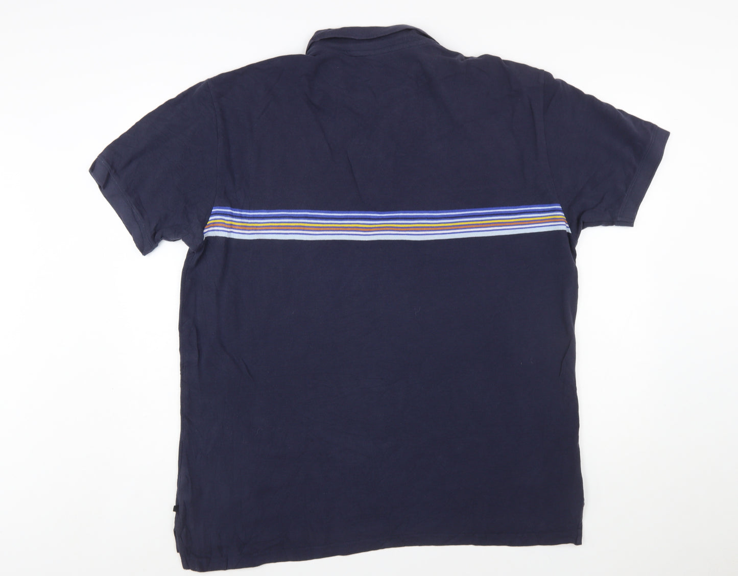 GAP Men's Navy XL Striped Cotton Polo Shirt Classic Fit