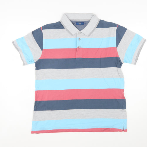 Cotton Traders Men's Multicoloured Striped Polo Shirt Size M