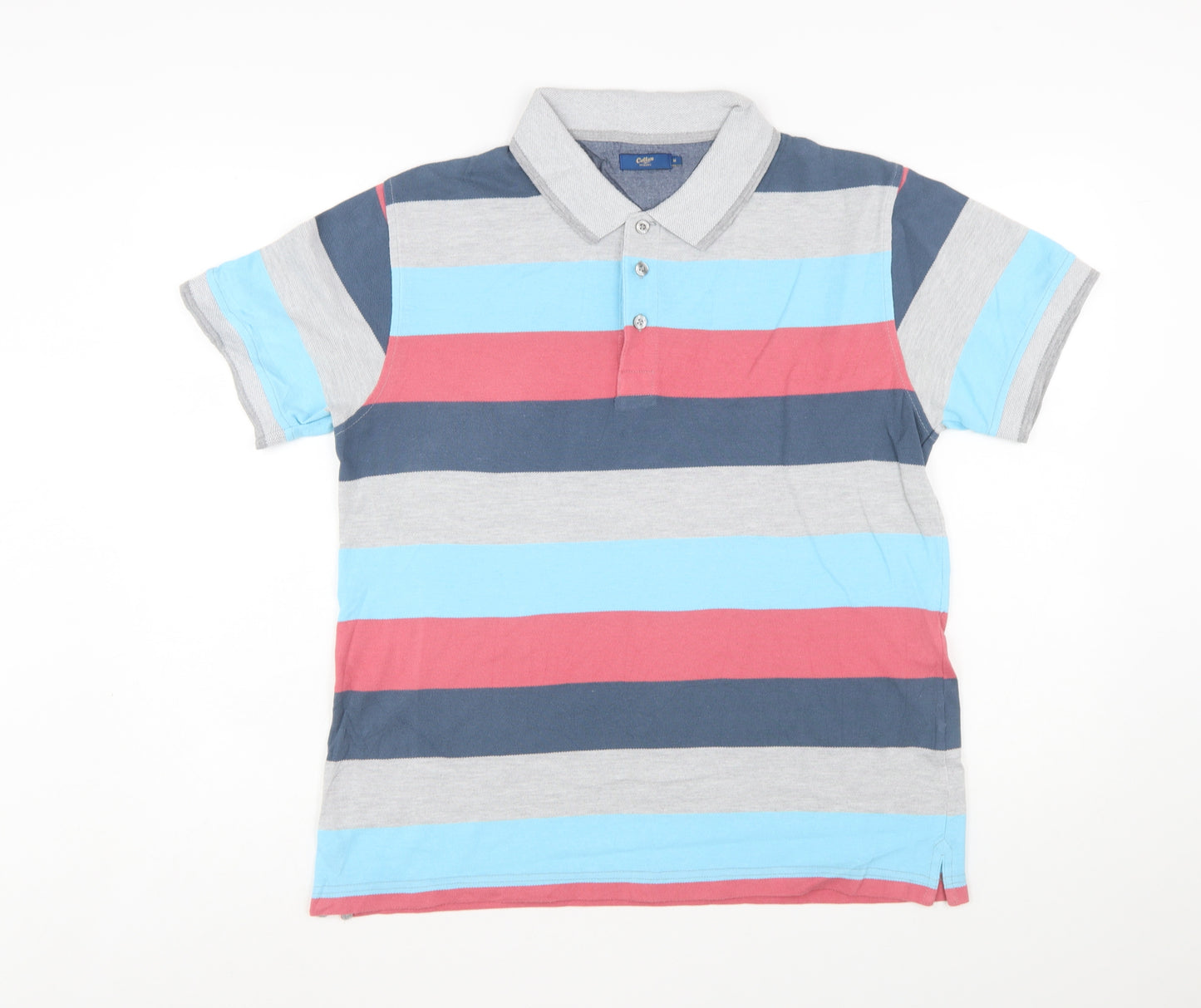 Cotton Traders Men's Multicoloured Striped Polo Shirt Size M