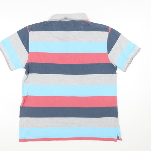 Cotton Traders Men's Multicoloured Striped Polo Shirt Size M