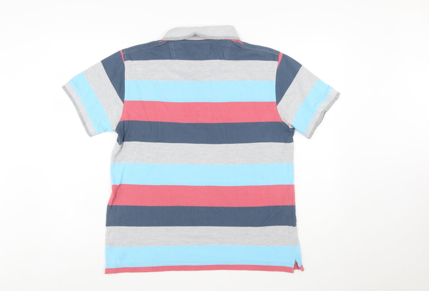 Cotton Traders Men's Multicoloured Striped Polo Shirt Size M