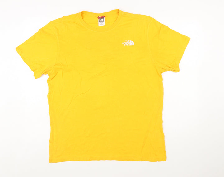 The North Face Men's Yellow Cotton Short Sleeve T-Shirt - Size L
