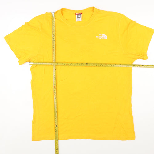 The North Face Men's Yellow Cotton Short Sleeve T-Shirt - Size L