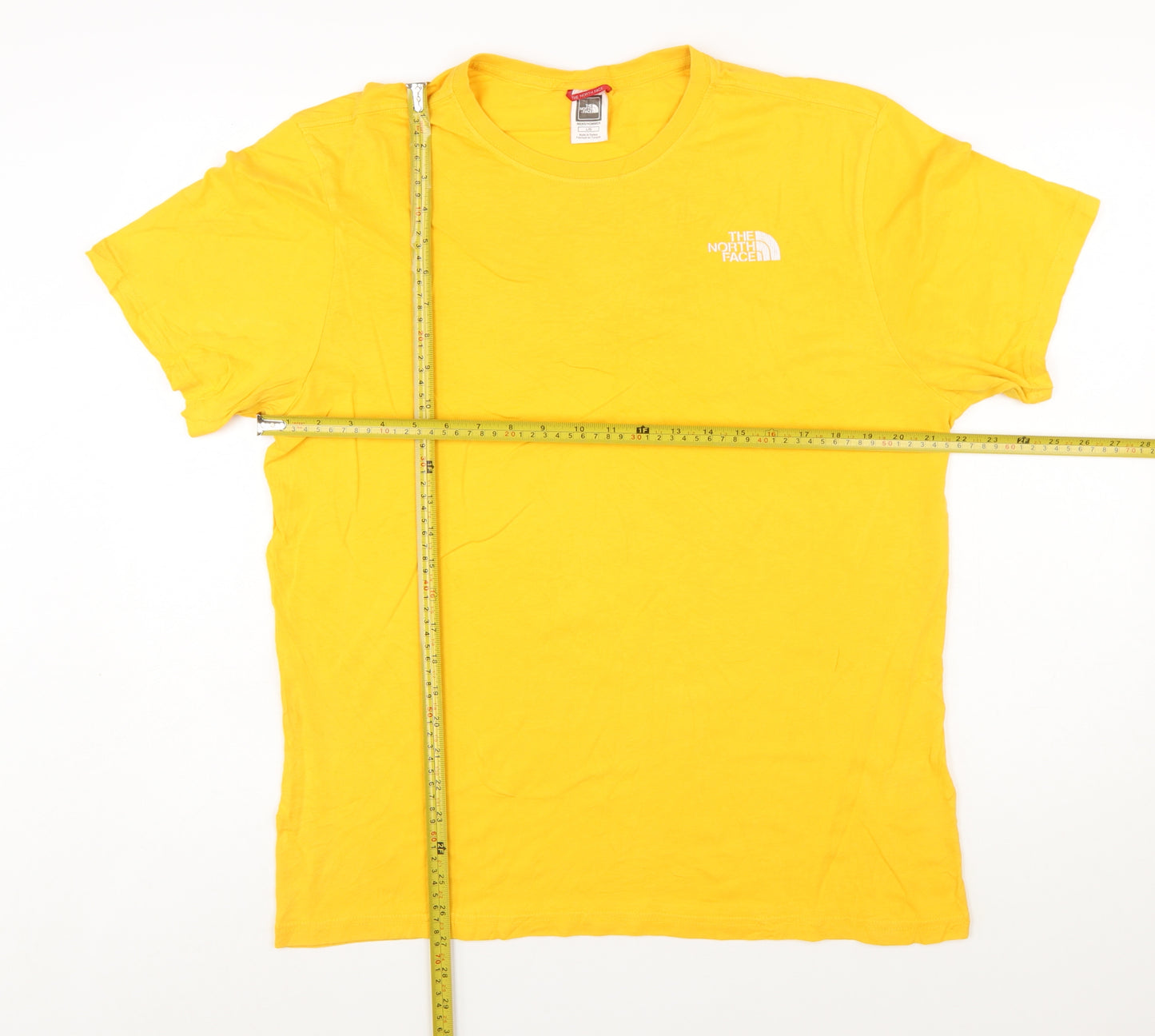 The North Face Men's Yellow Cotton Short Sleeve T-Shirt - Size L