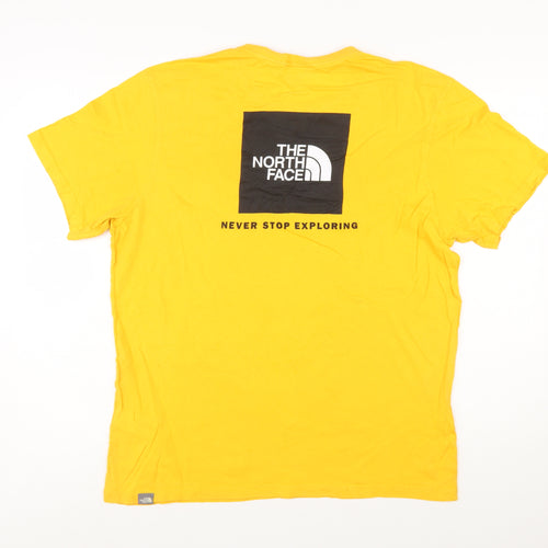 The North Face Men's Yellow Cotton Short Sleeve T-Shirt - Size L