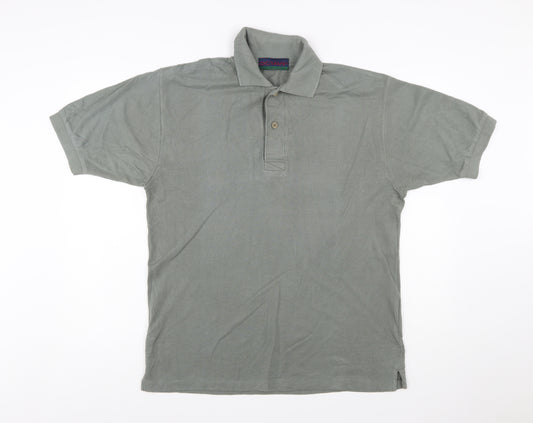 Octave Men’s Grey Cotton Polo Shirt XL Short Sleeve Classic Fit