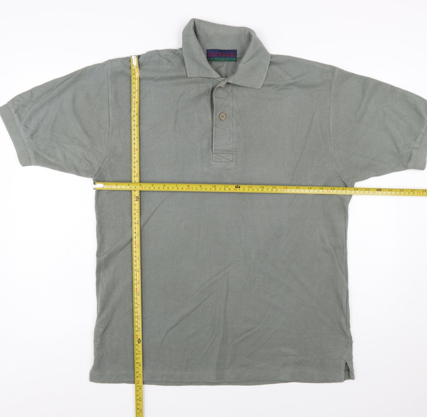 Octave Men’s Grey Cotton Polo Shirt XL Short Sleeve Classic Fit