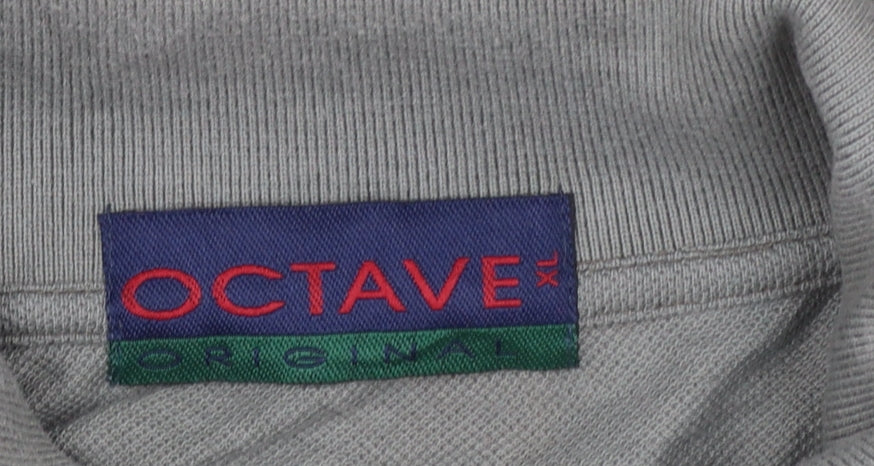 Octave Men’s Grey Cotton Polo Shirt XL Short Sleeve Classic Fit