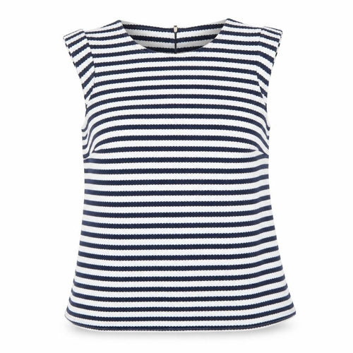 Dorothy Perkins Women Blue Striped Sleeveless Blouse Size 12