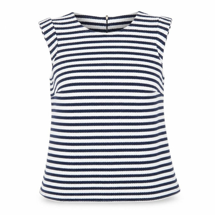 Dorothy Perkins Women Blue Striped Sleeveless Blouse Size 12