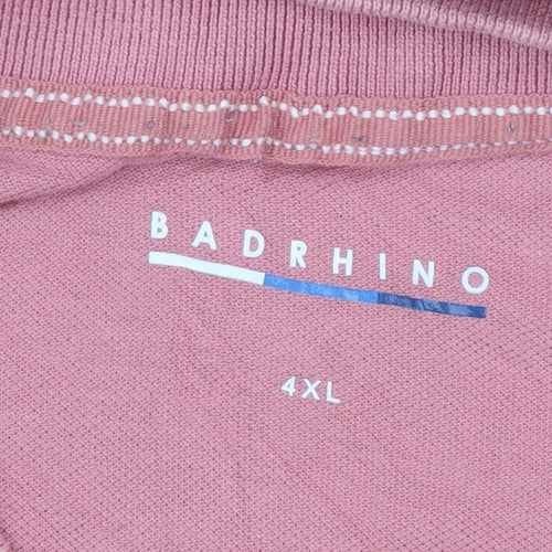 BadRhino Mens Pink 4XL Cotton Polo Shirt Big & Tall