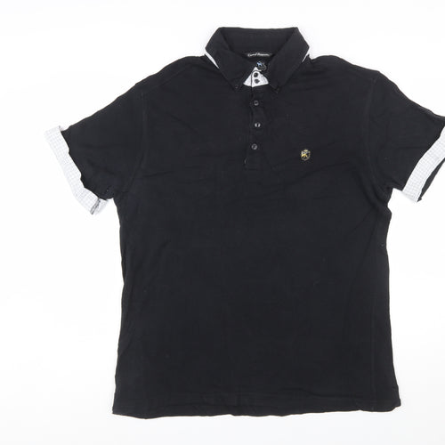 One True Saxon Men's Black XXL Short Sleeve Cotton Polo Shirt