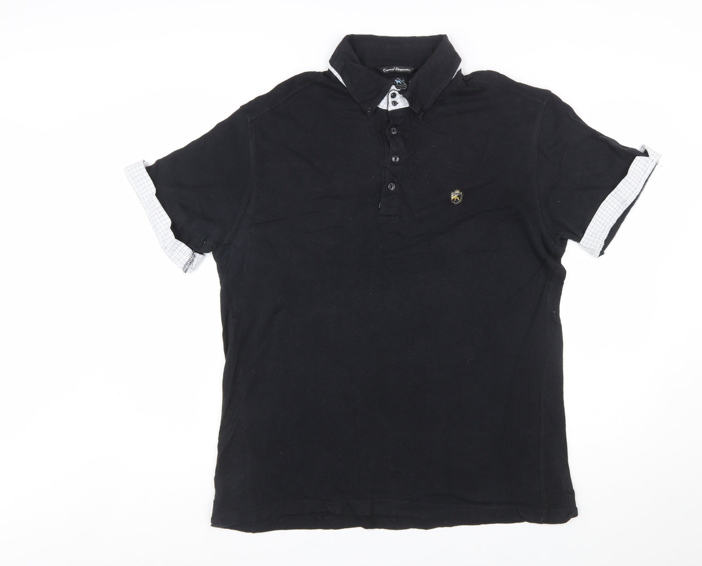 One True Saxon Men's Black XXL Short Sleeve Cotton Polo Shirt