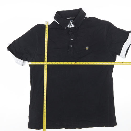 One True Saxon Men's Black XXL Short Sleeve Cotton Polo Shirt