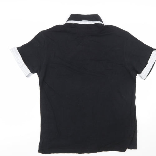 One True Saxon Men's Black XXL Short Sleeve Cotton Polo Shirt