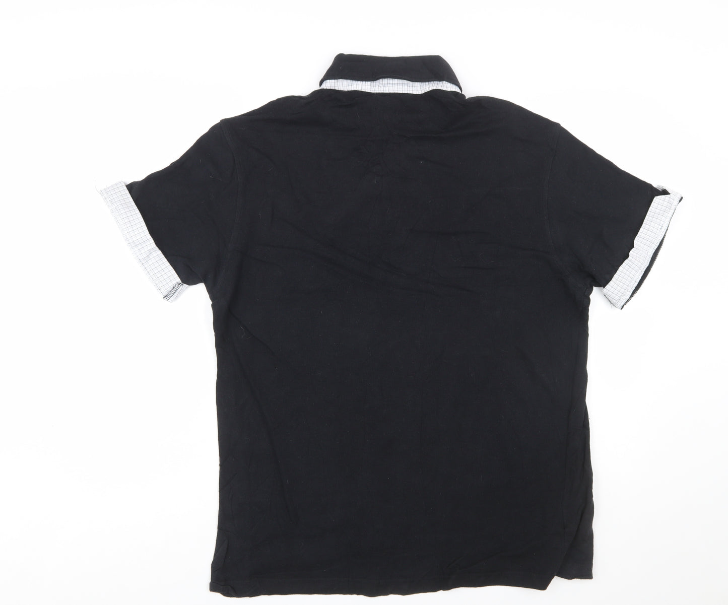 One True Saxon Men's Black XXL Short Sleeve Cotton Polo Shirt