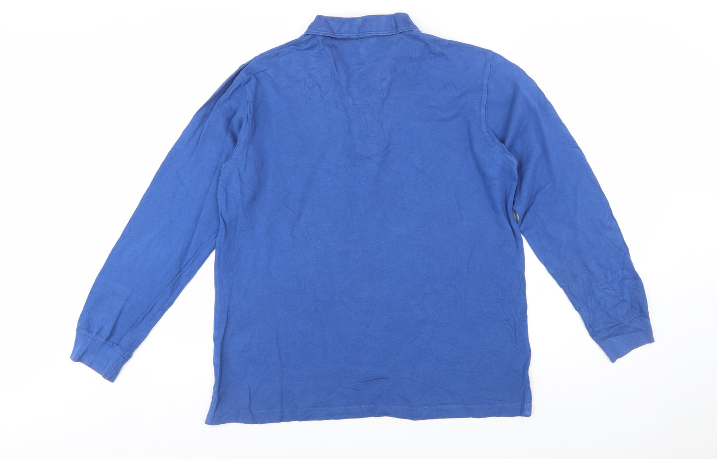 Cotton Traders Men's Blue Long Sleeve Polo Shirt Size S