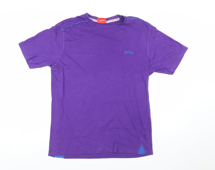 Slazenger Men's Purple Cotton Short Sleeve Crew Neck T-Shirt M