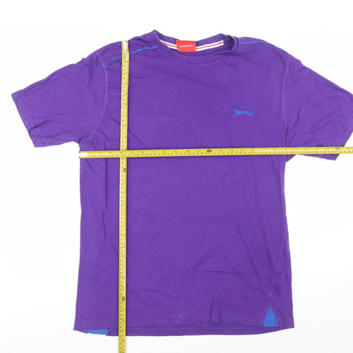 Slazenger Men's Purple Cotton Short Sleeve Crew Neck T-Shirt M