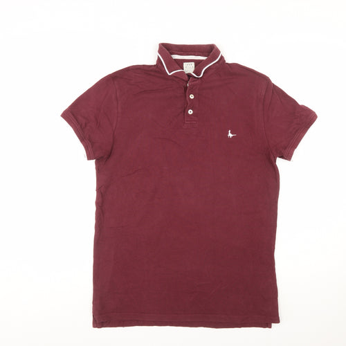Jack Wills Men's Red Cotton Polo Shirt M Short Sleeve Classic Style