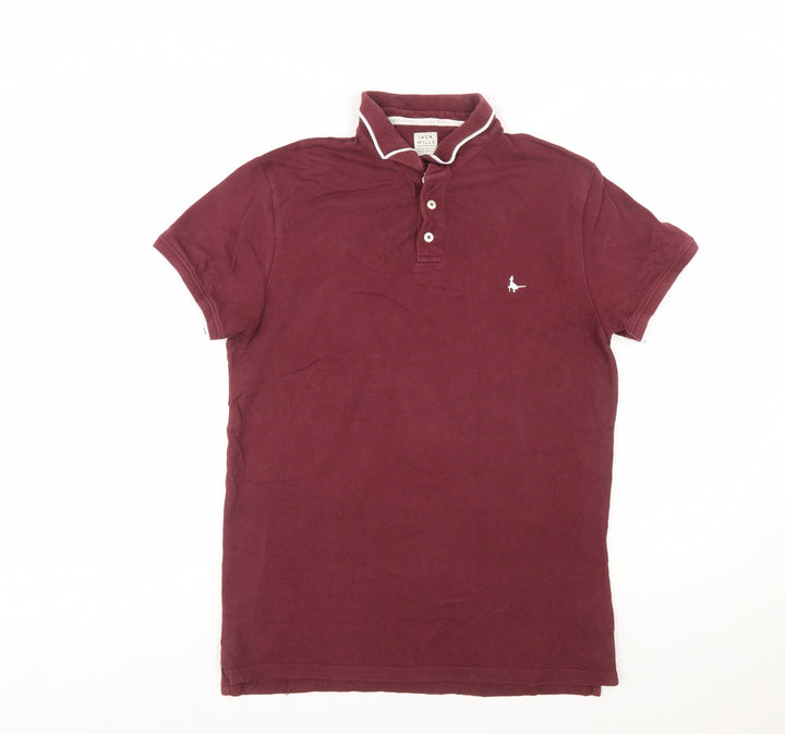 Jack Wills Men's Red Cotton Polo Shirt M Short Sleeve Classic Style
