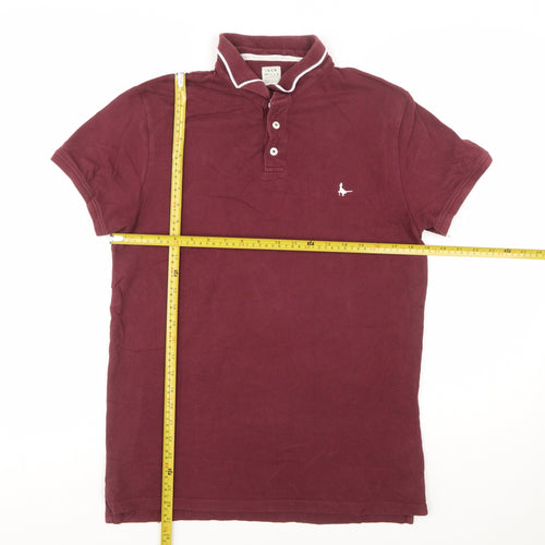 Jack Wills Men's Red Cotton Polo Shirt M Short Sleeve Classic Style